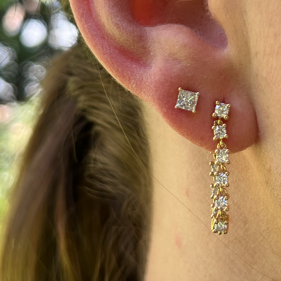 Eleven Diamond Chain Earrings