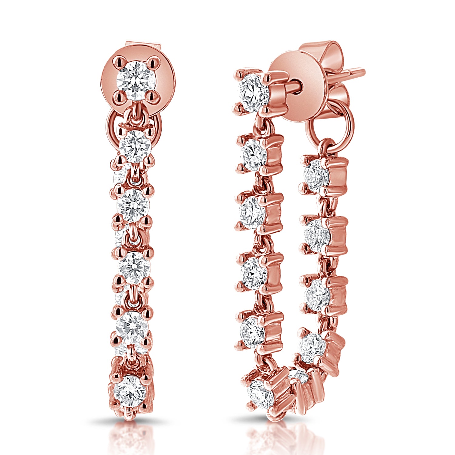 Eleven Diamond Chain Earrings