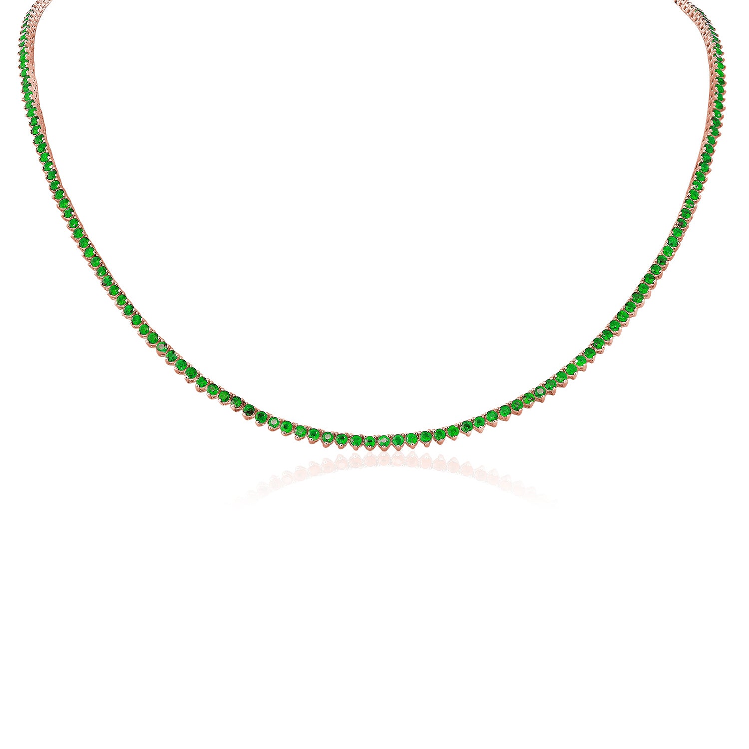 Three Prong Gemstone Tennis Necklace