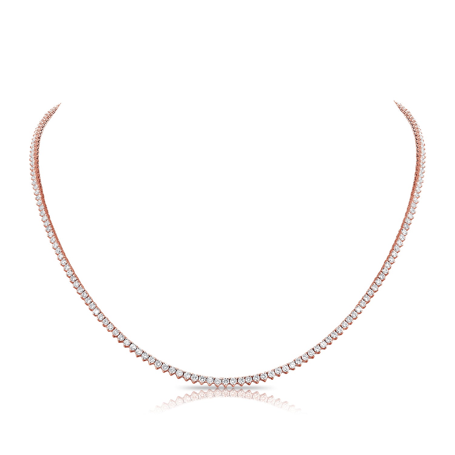 6 Carat Three Prong Diamond Tennis Necklace