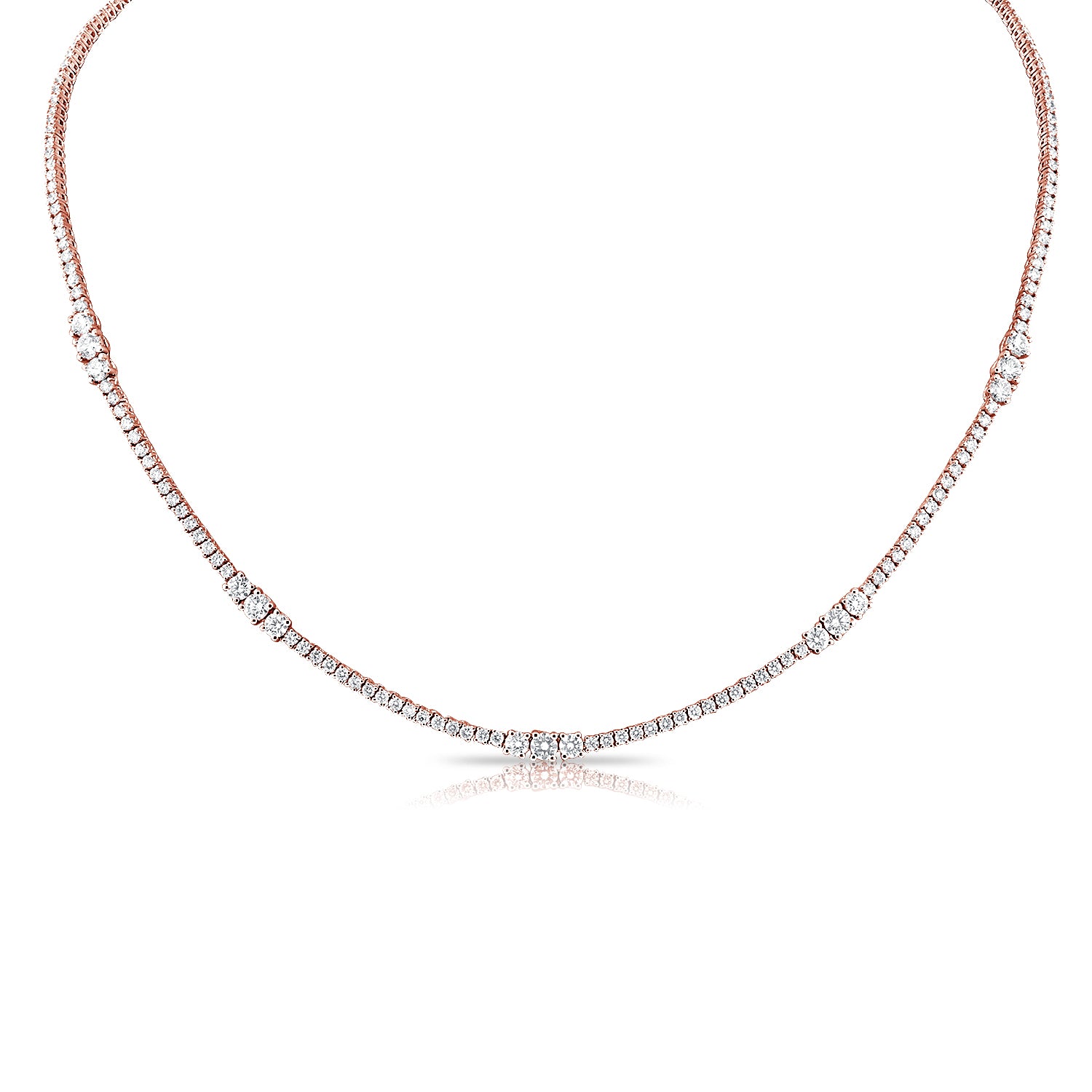 Multi Diamond Tennis Necklace