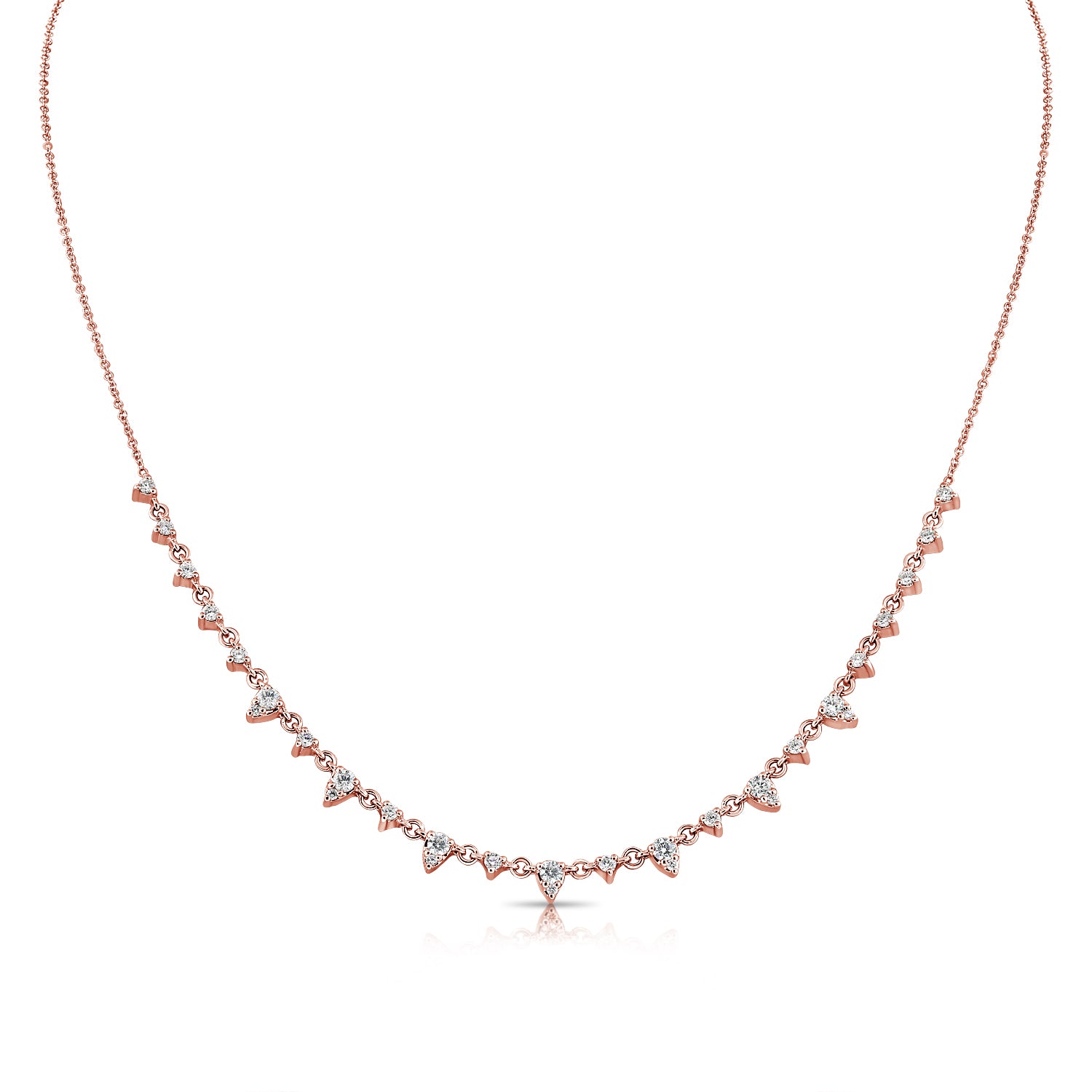 Layering Graduated Pear Half Tennis Necklace