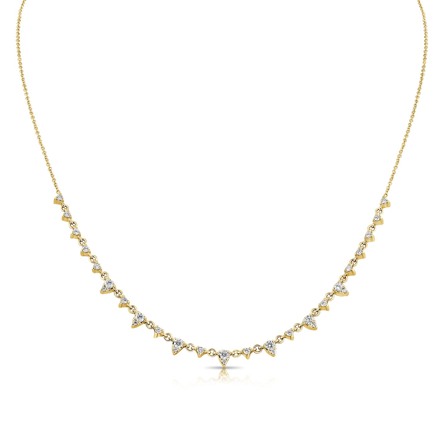 Layering Graduated Pear Half Tennis Necklace