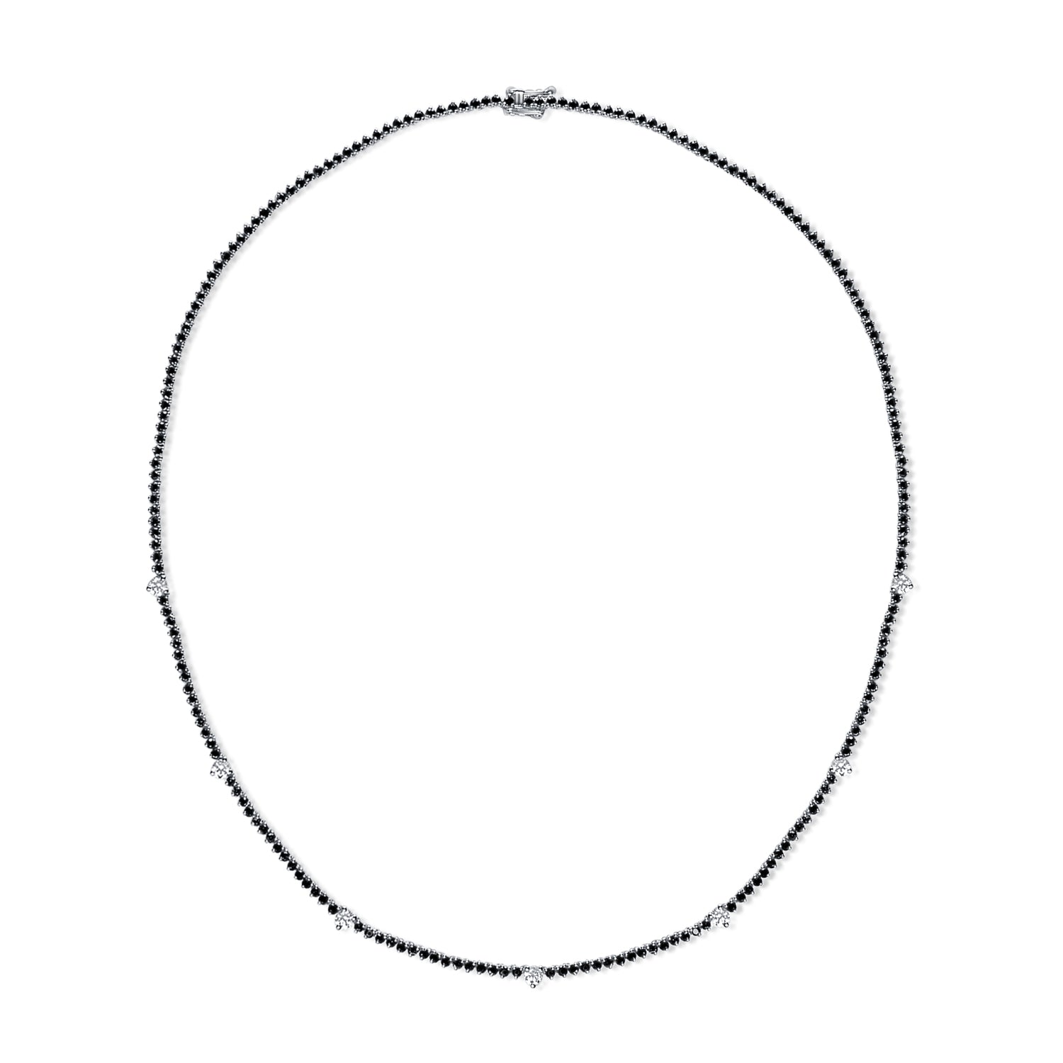 Selina Black Diamond Tennis Necklace