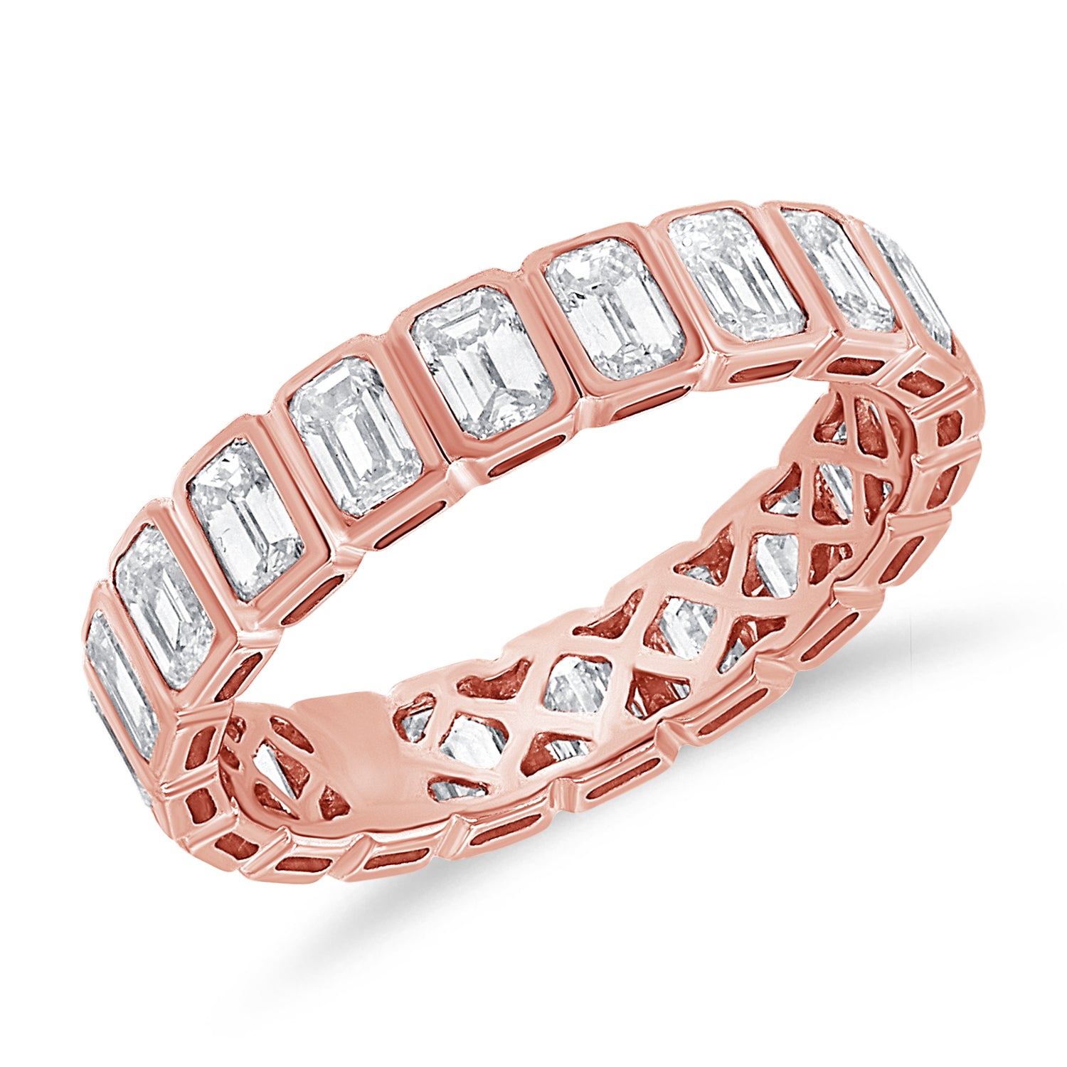 Bezel Set Emerald Cut Small Eternity Band