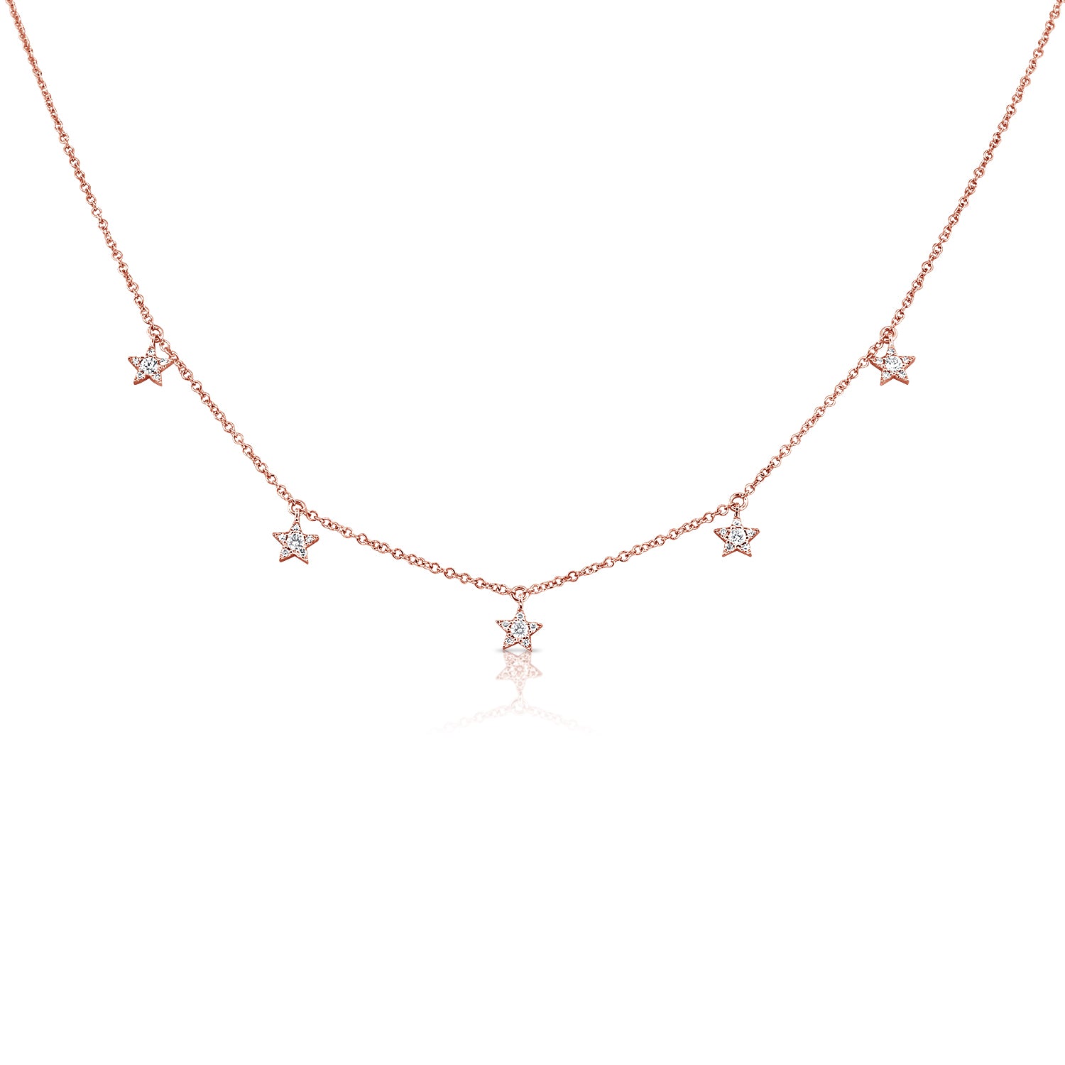 Dangling Stars Pave Necklace