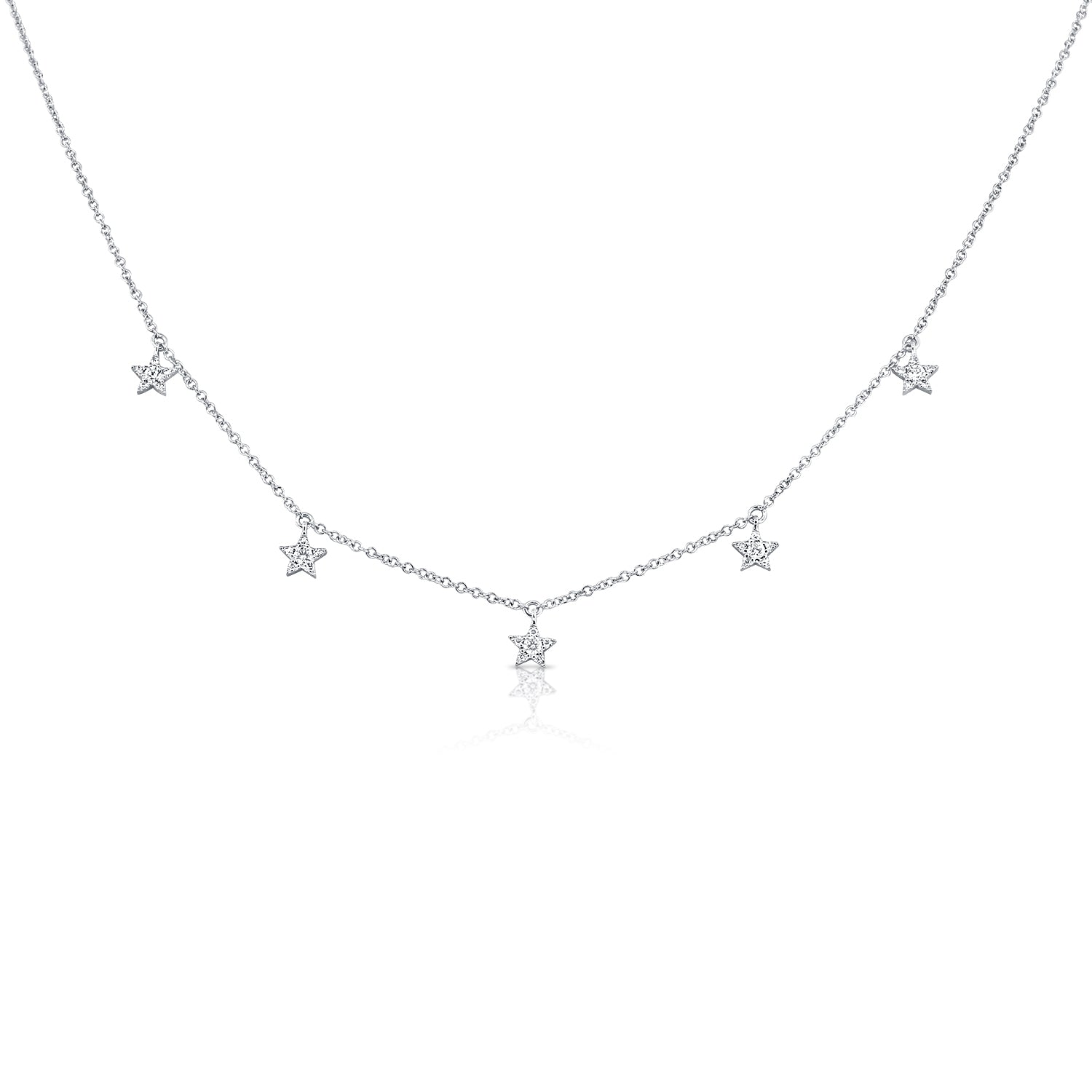 Dangling Stars Pave Necklace