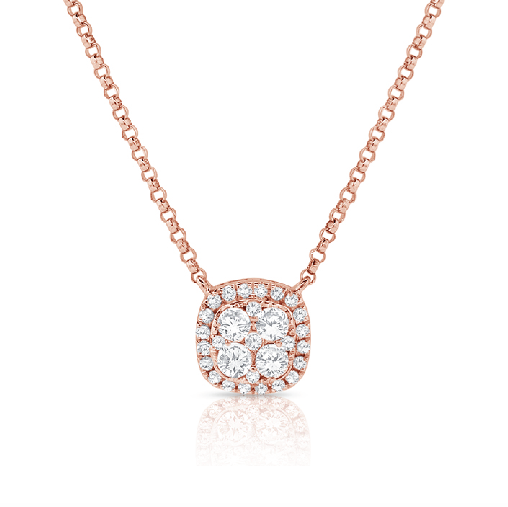 Squared Halo Necklace