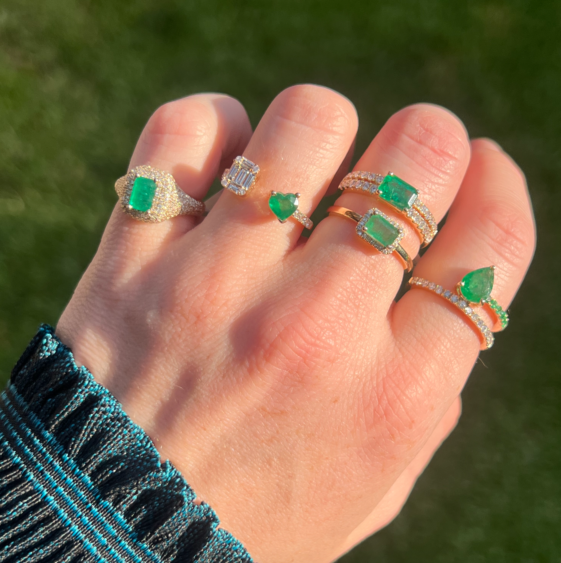 Diamond Illusion And Gemstone Heart Ring